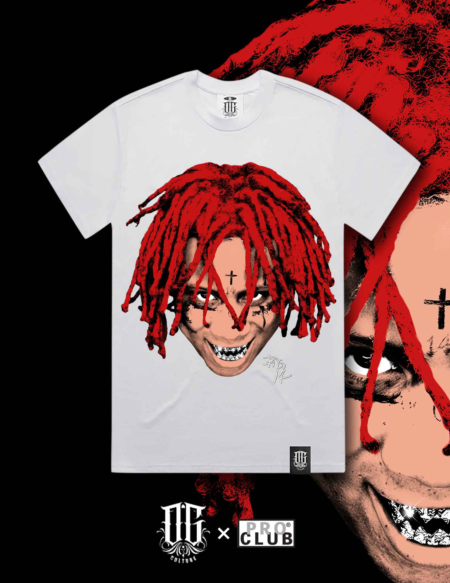 OG Culture X Pro Club Heavyweight Tee - Trippie Redd Portrait