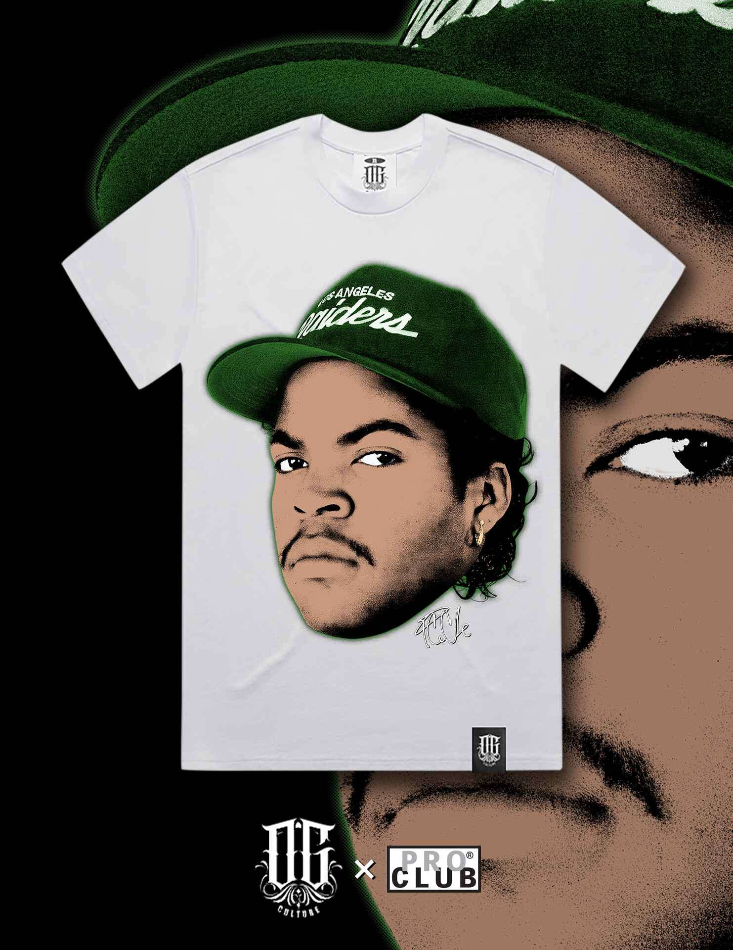 OG Culture X Pro Club Heavyweight Tee - Ice Cube Portrait