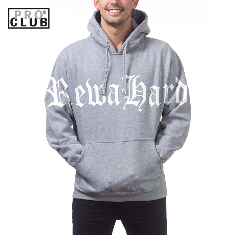 REWAHARD FRONT OLD ENGLISH Pro Club Heavyweight Pullover Hoodie (13oz)