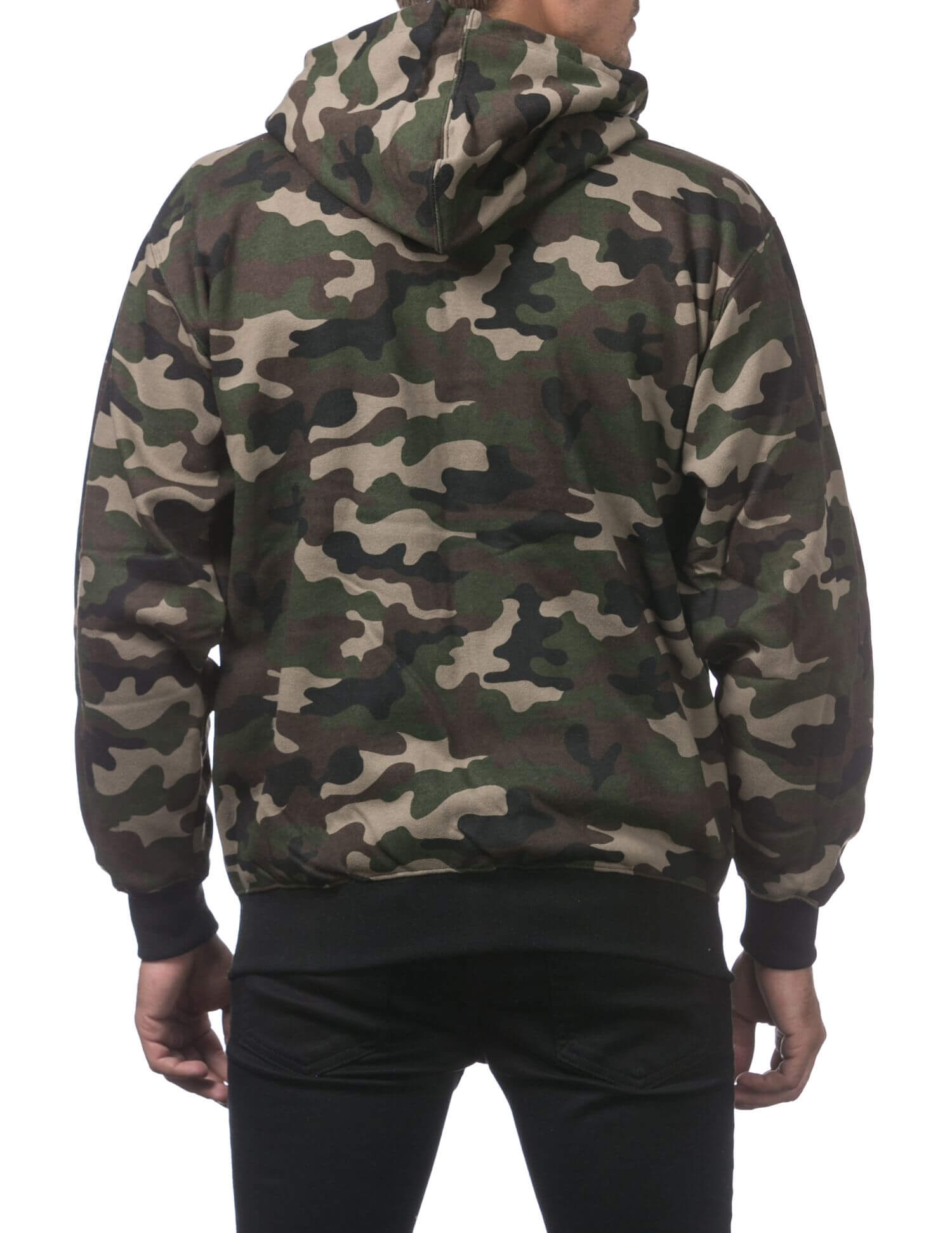 Pro Club Heavyweight Full Zip Fleece Hoodie - Green Camo