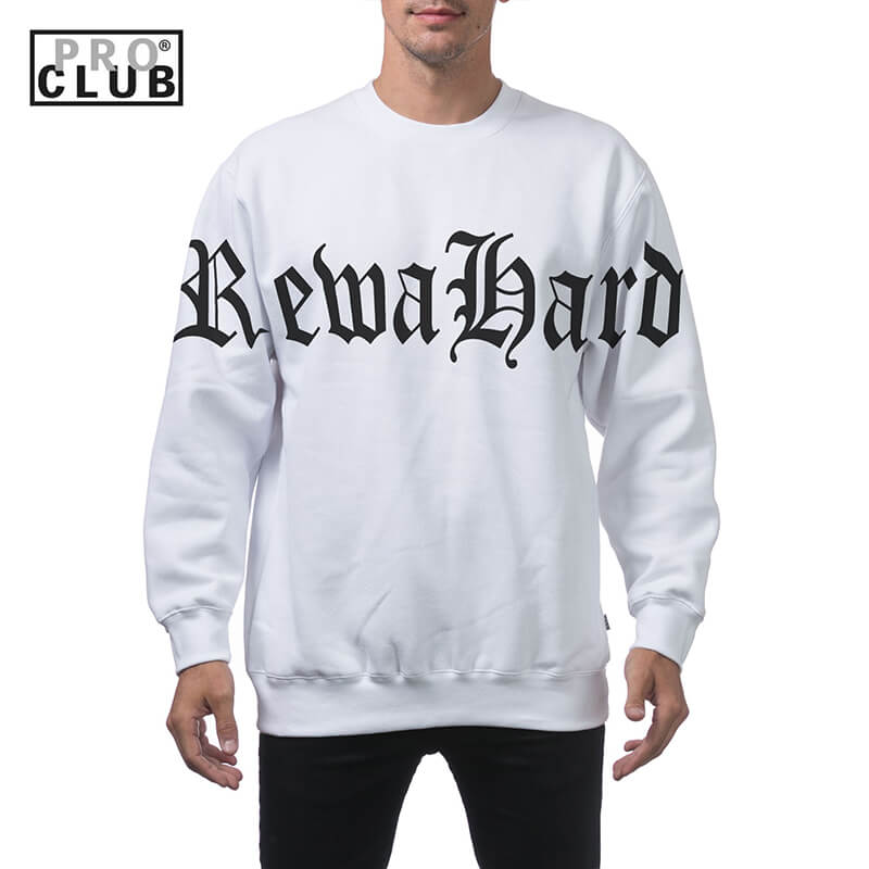 REWAHARD FRONT OLD ENGLISH Pro Club Heavyweight Pullover Sweater (13oz)