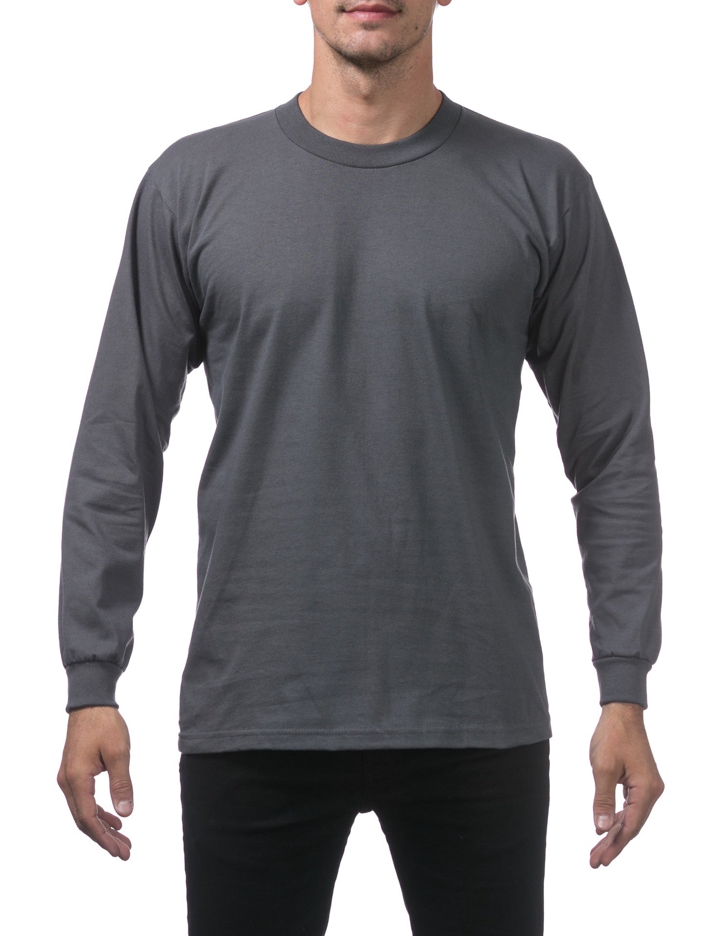 Pro Club Heavyweight Cotton Long Sleeve Crew Neck - GRAPHITE