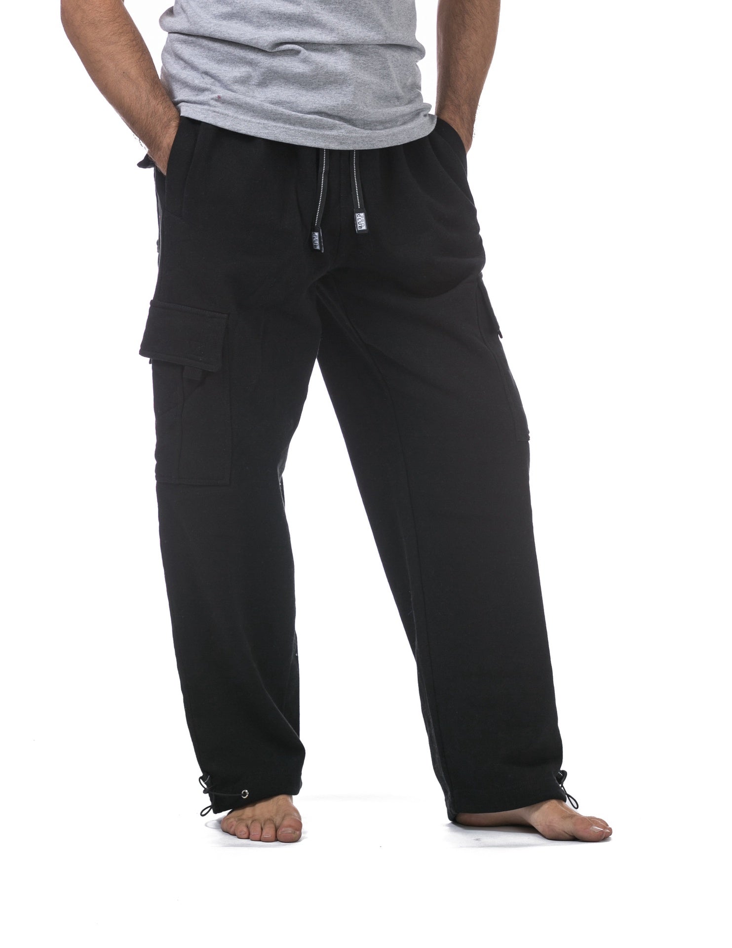 Pro Club Heavyweight Fleece Cargo Pants - BLACK