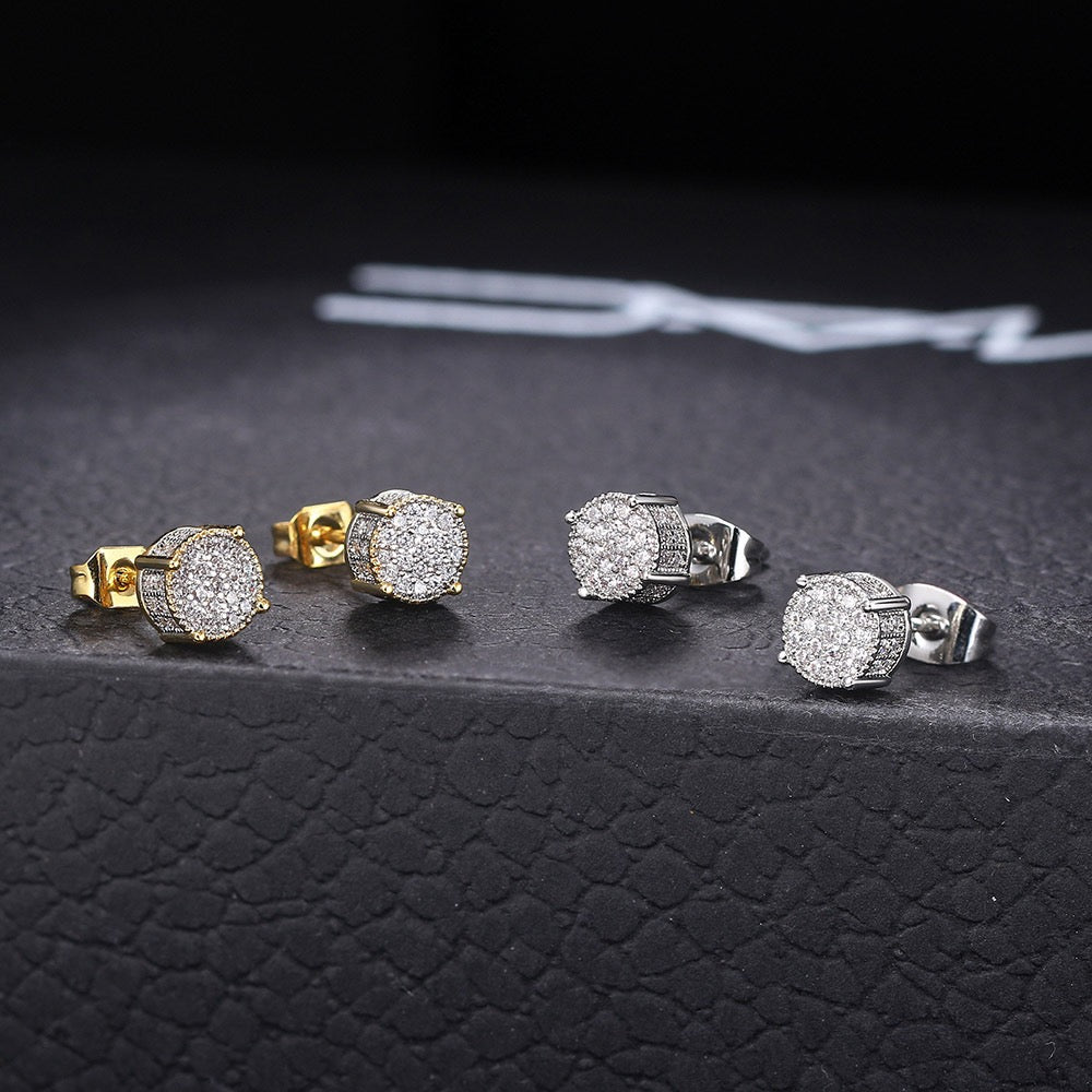 6mm Diamond Cluster Stud Earring