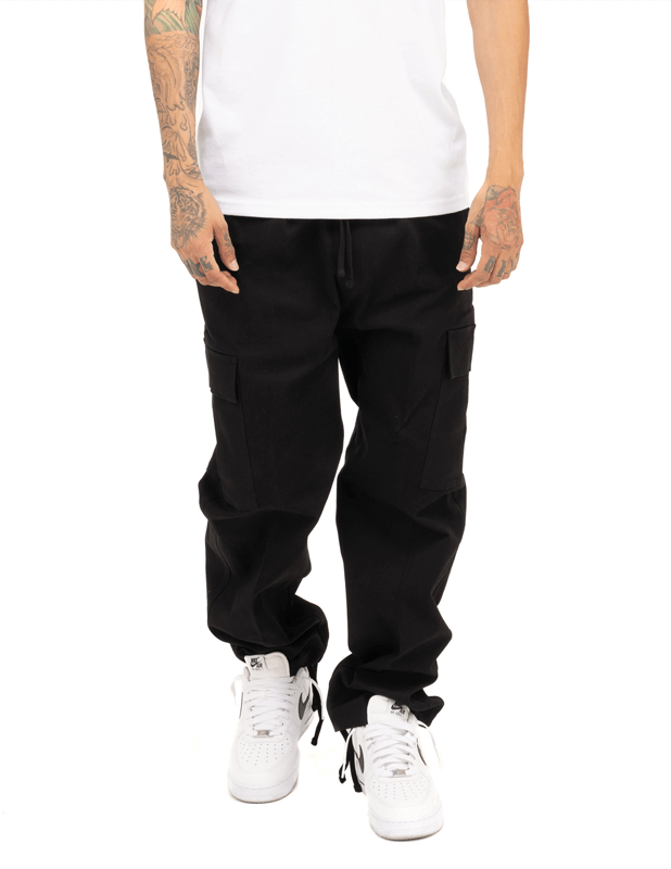 Pro Club Men's Heavyweight Stretch Twill Cargo Lounge Pant - Black