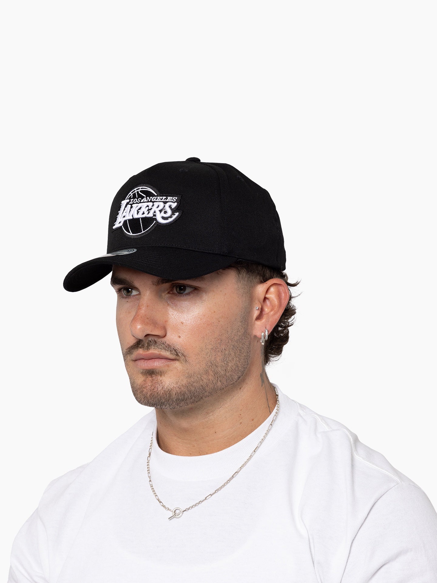 MITCHELL & NESS Snapback Black and White Lakers