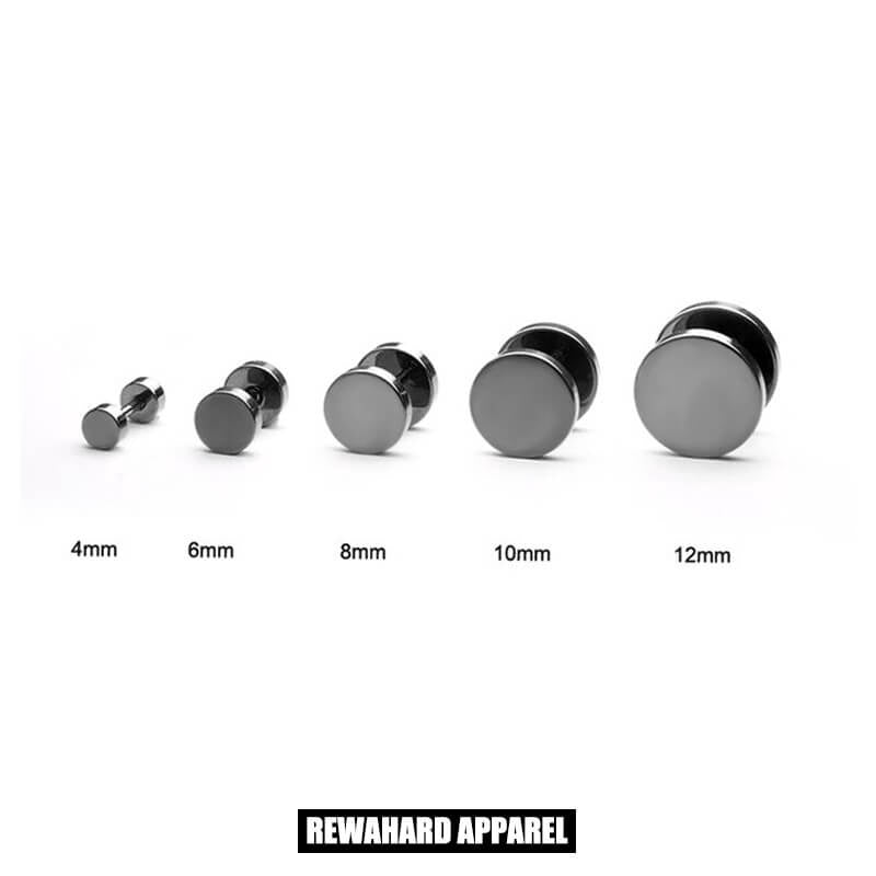 Men Barbell Stud Earrings 10mm