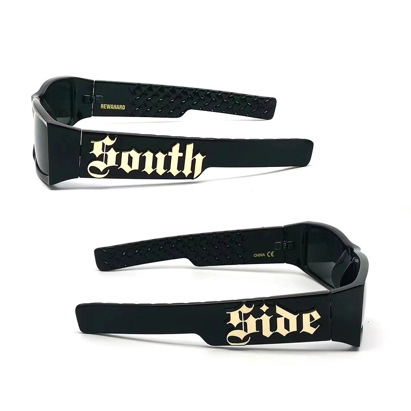 Rewahard - Gold South Side SUNGLASSES Super Dark Shade