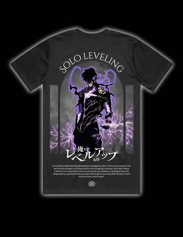 OG Culture X Pro Club Heavyweight Tee - Solo Leveling Sung Jin-woo Power Back Print