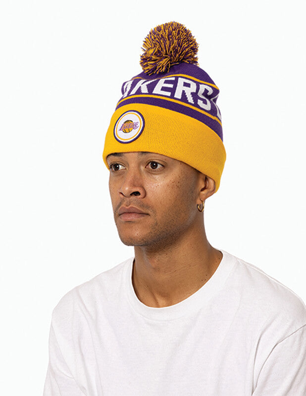 Mitchell and Ness - Los Angeles Lakers Team Pom Beanie