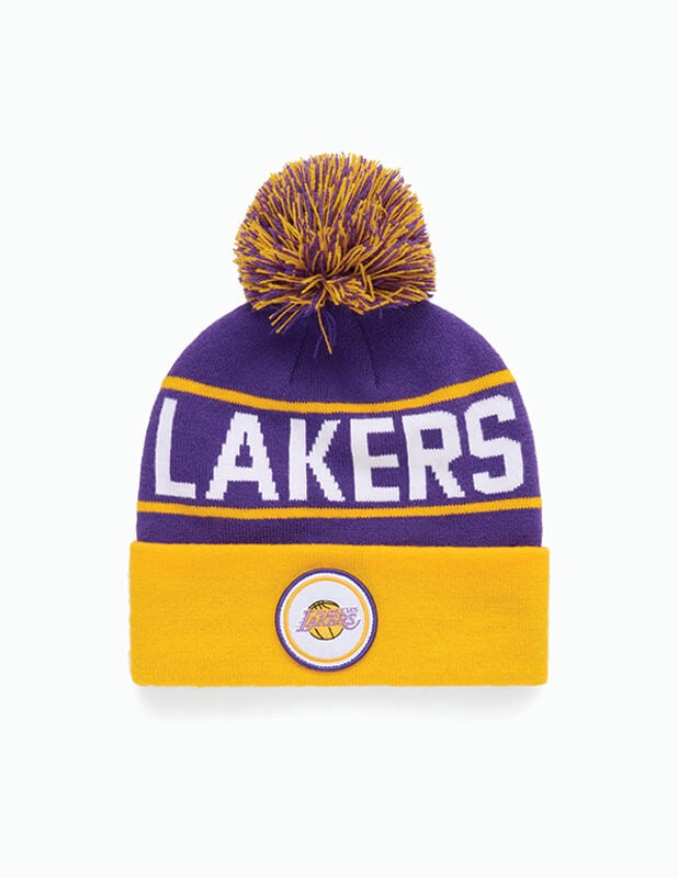 Mitchell and Ness - Los Angeles Lakers Team Pom Beanie