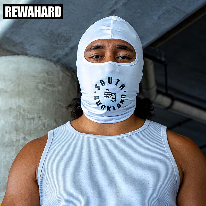 Rewahard Printed Full Head Gangster Balaclava Neck Gaiter - White