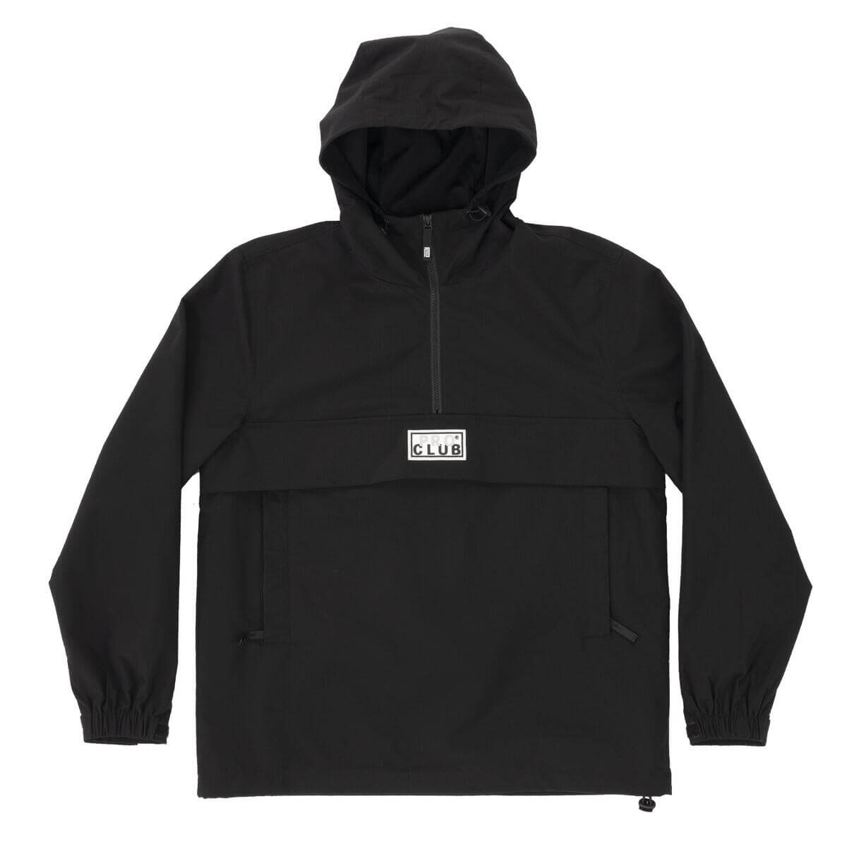 Pro Club - Men's Nylon Anorak Pullover Jacket - Black