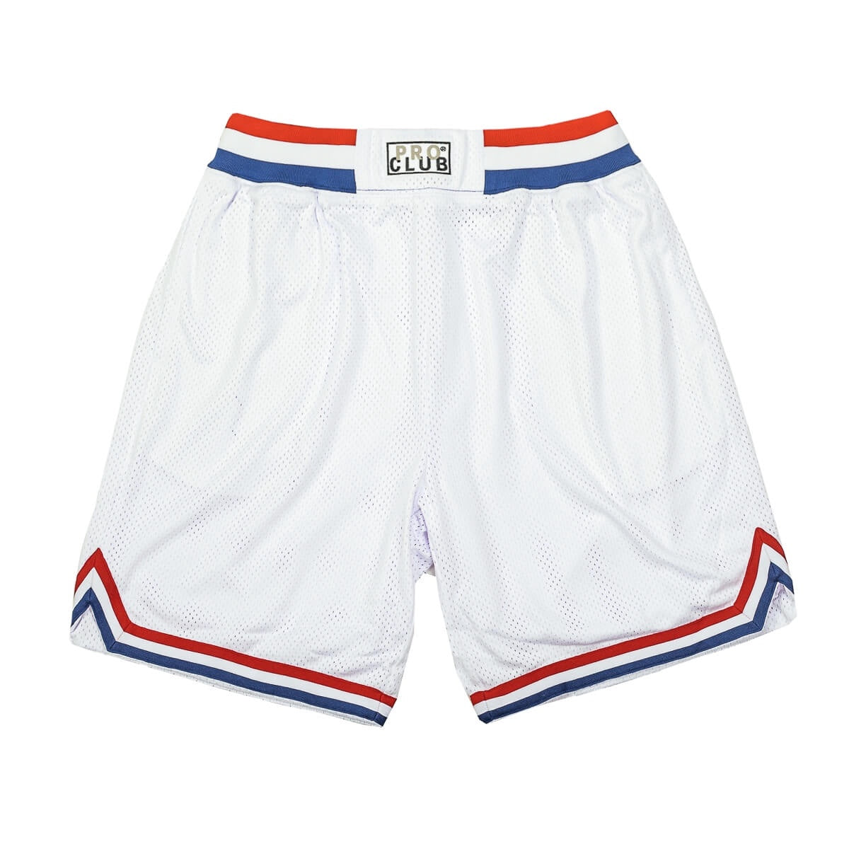 Pro Club Classic Basketball Shorts - White/Red/Blue