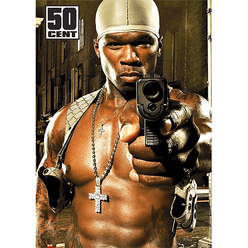 Pro Club Rapper 50 cent Gun Digital printed Tee