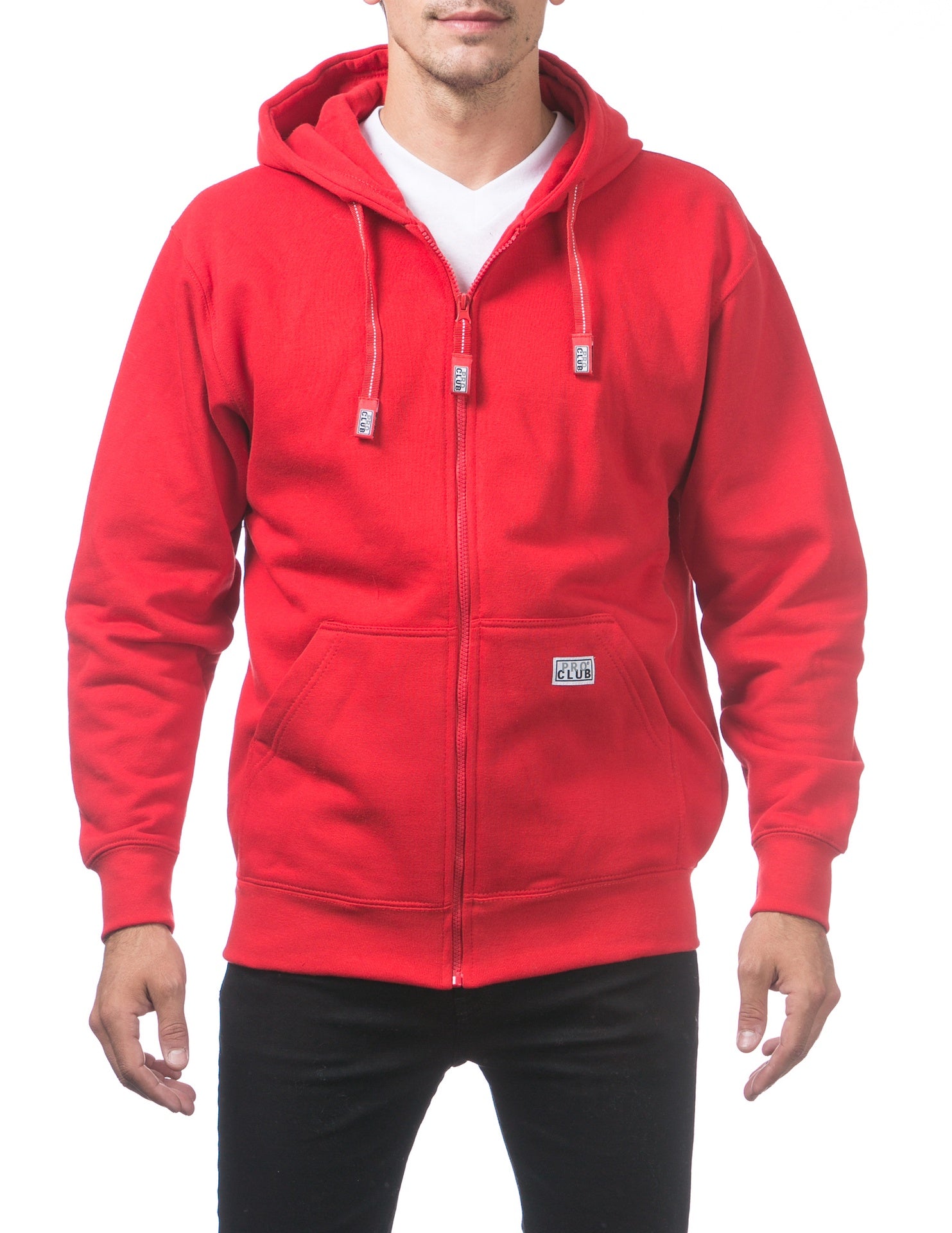 Pro Club Heavyweight Full Zip Fleece Hoodie - RED