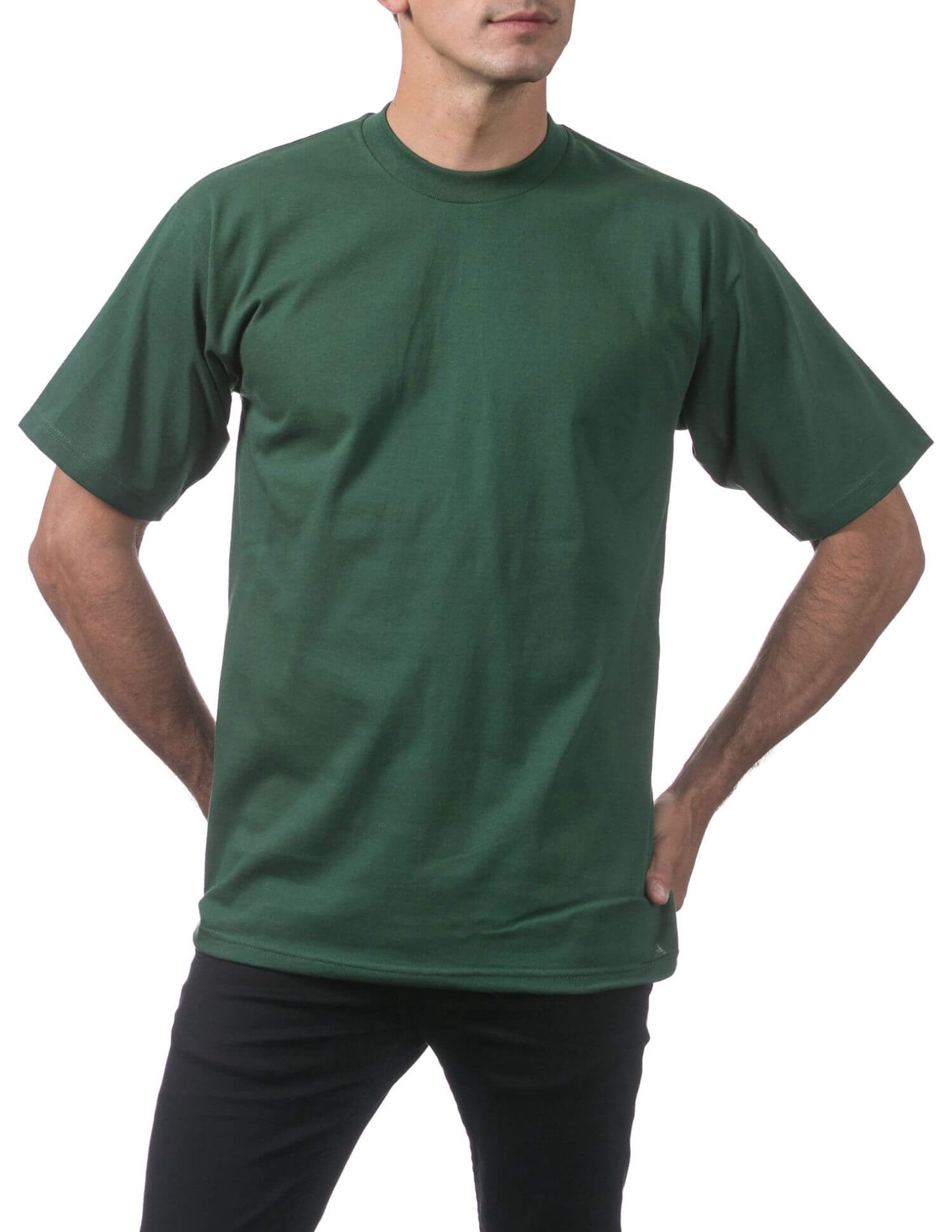 Pro Club Men's Heavyweight Short Sleeve Tee - FOREST GREEN