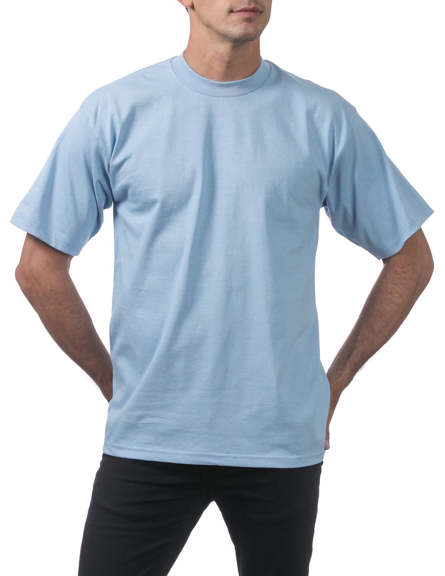 Pro Club Men's Heavyweight Short Sleeve Tee - SKY BLUE
