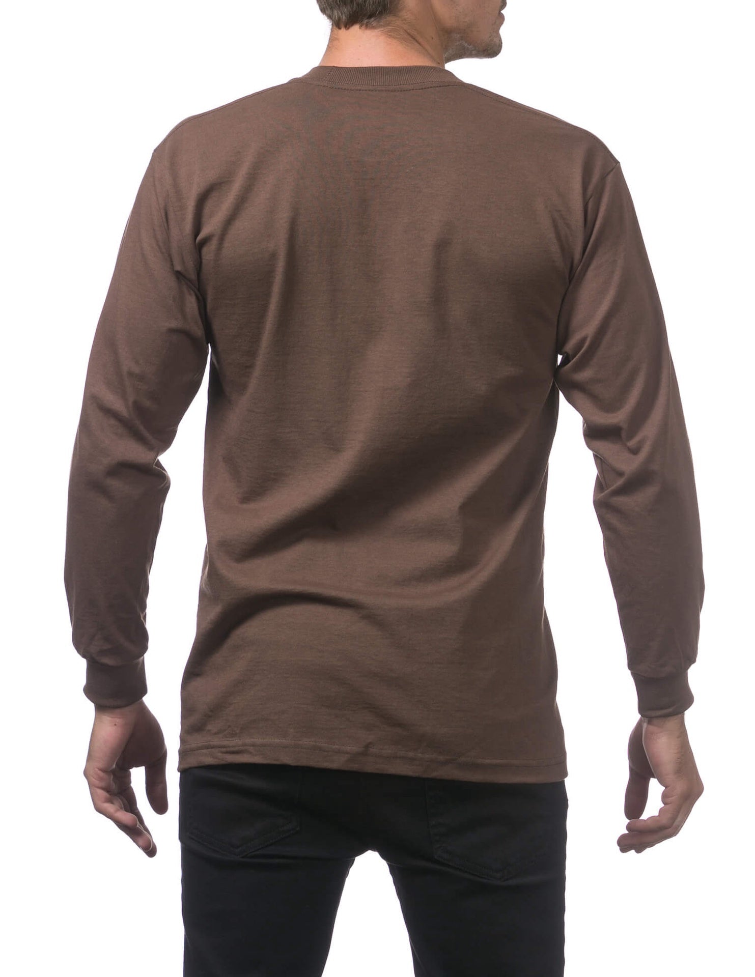 Pro Club Heavyweight Cotton Long Sleeve Crew Neck - BROWN