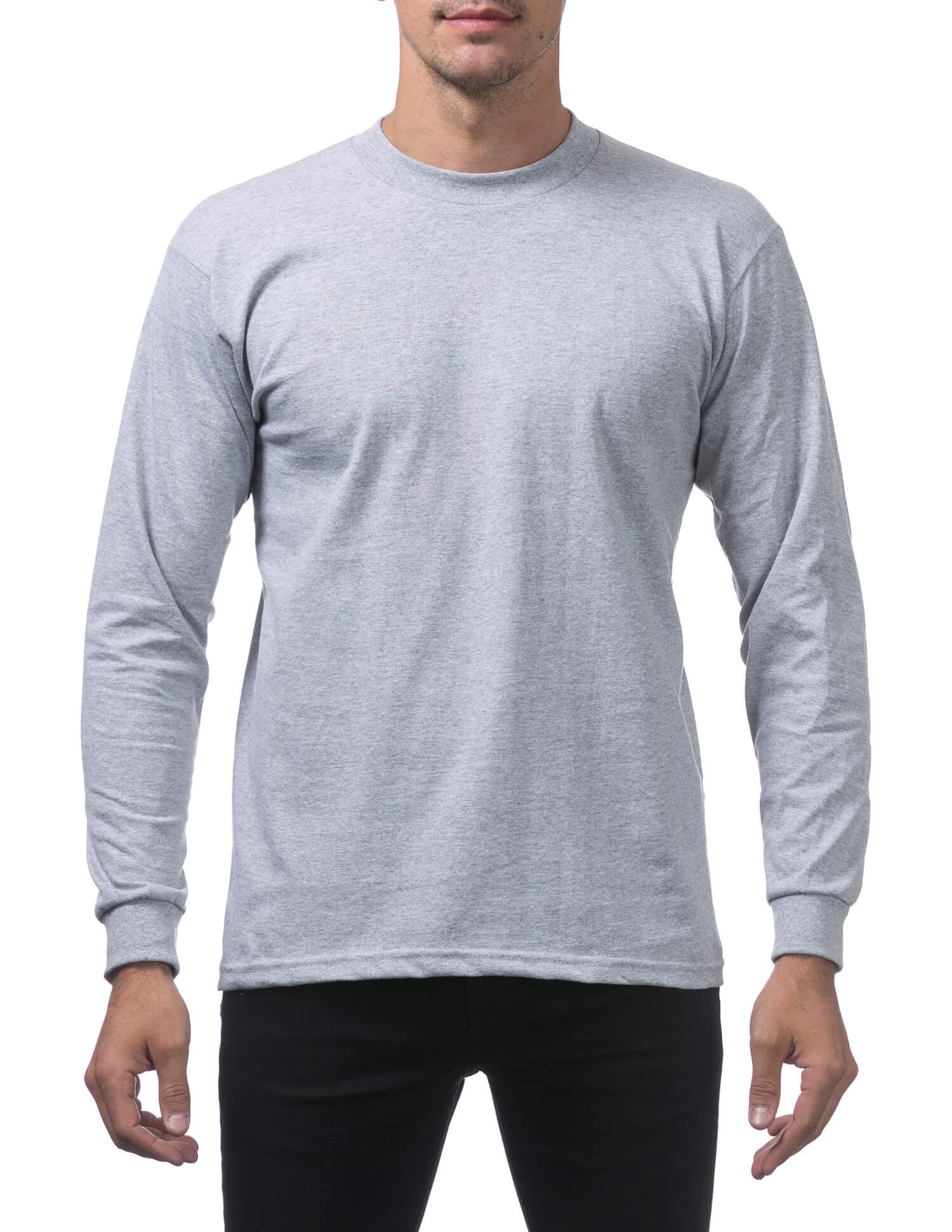 Pro Club Heavyweight Cotton Long Sleeve Crew Neck - GRAY