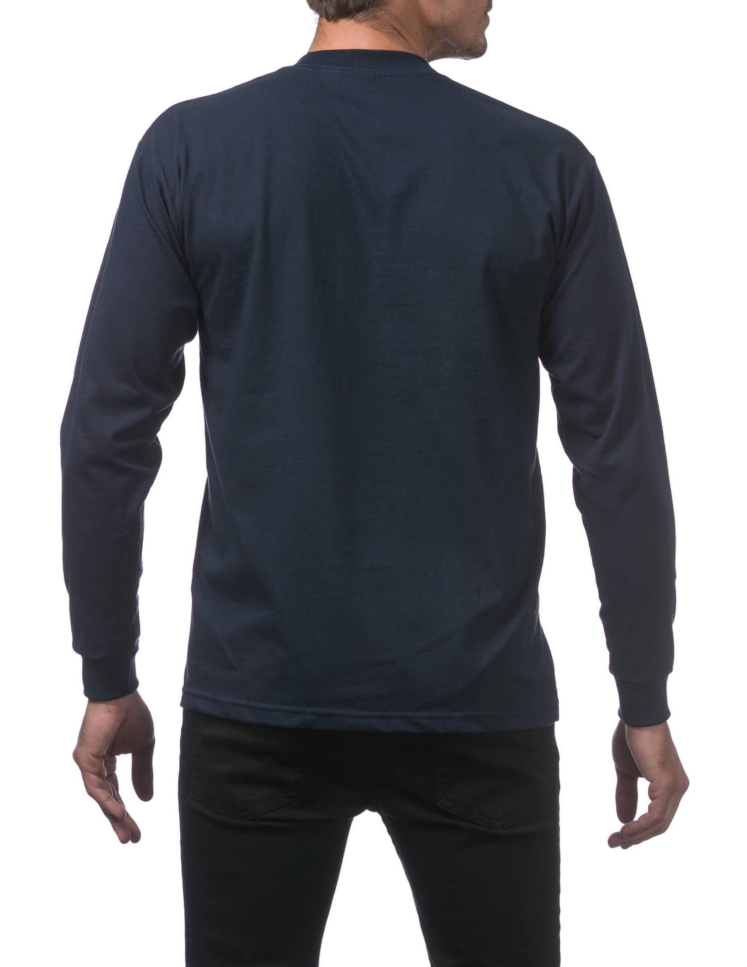 Pro Club Heavyweight Cotton Long Sleeve Crew Neck - NAVY