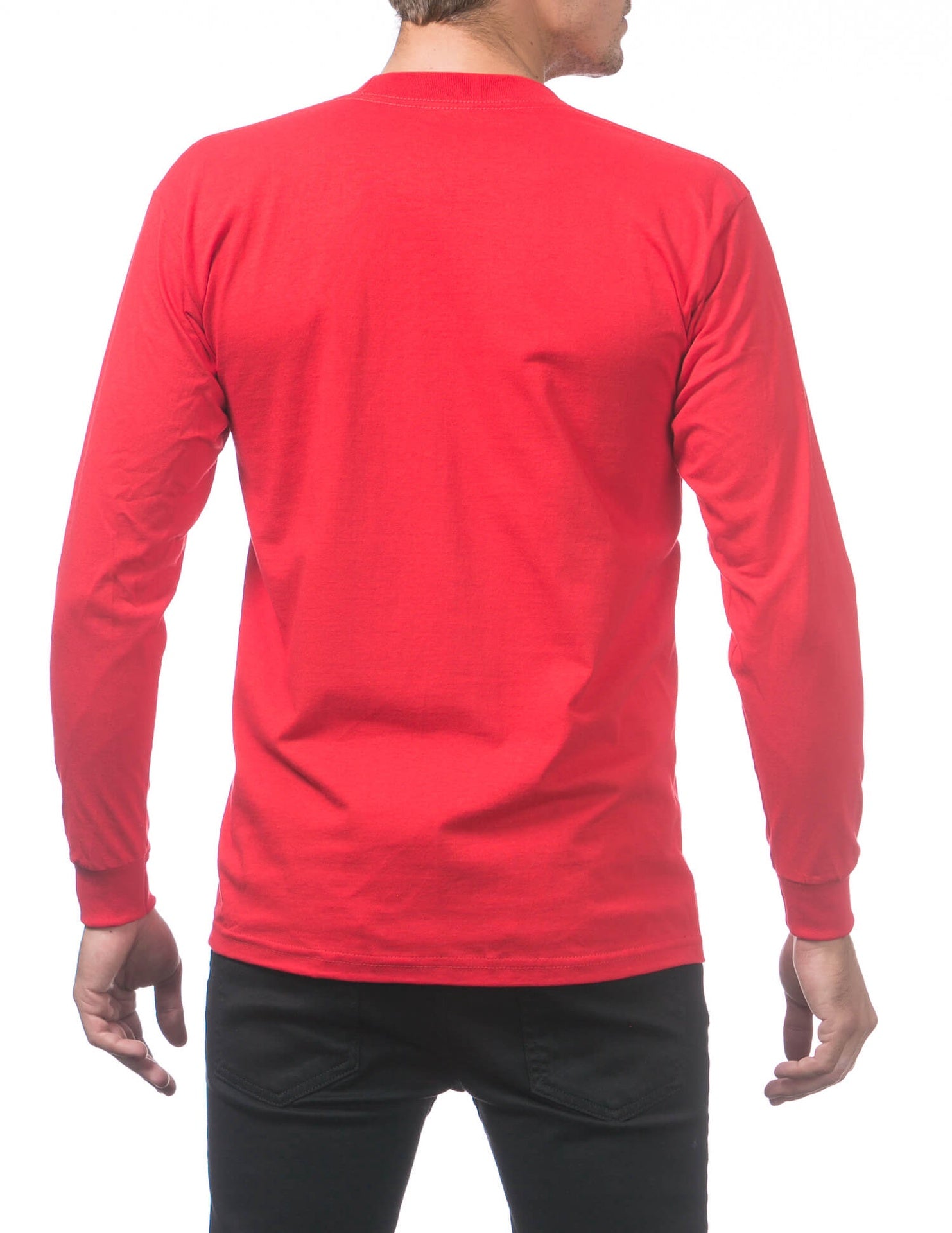 Pro Club Heavyweight Cotton Long Sleeve Crew Neck - RED