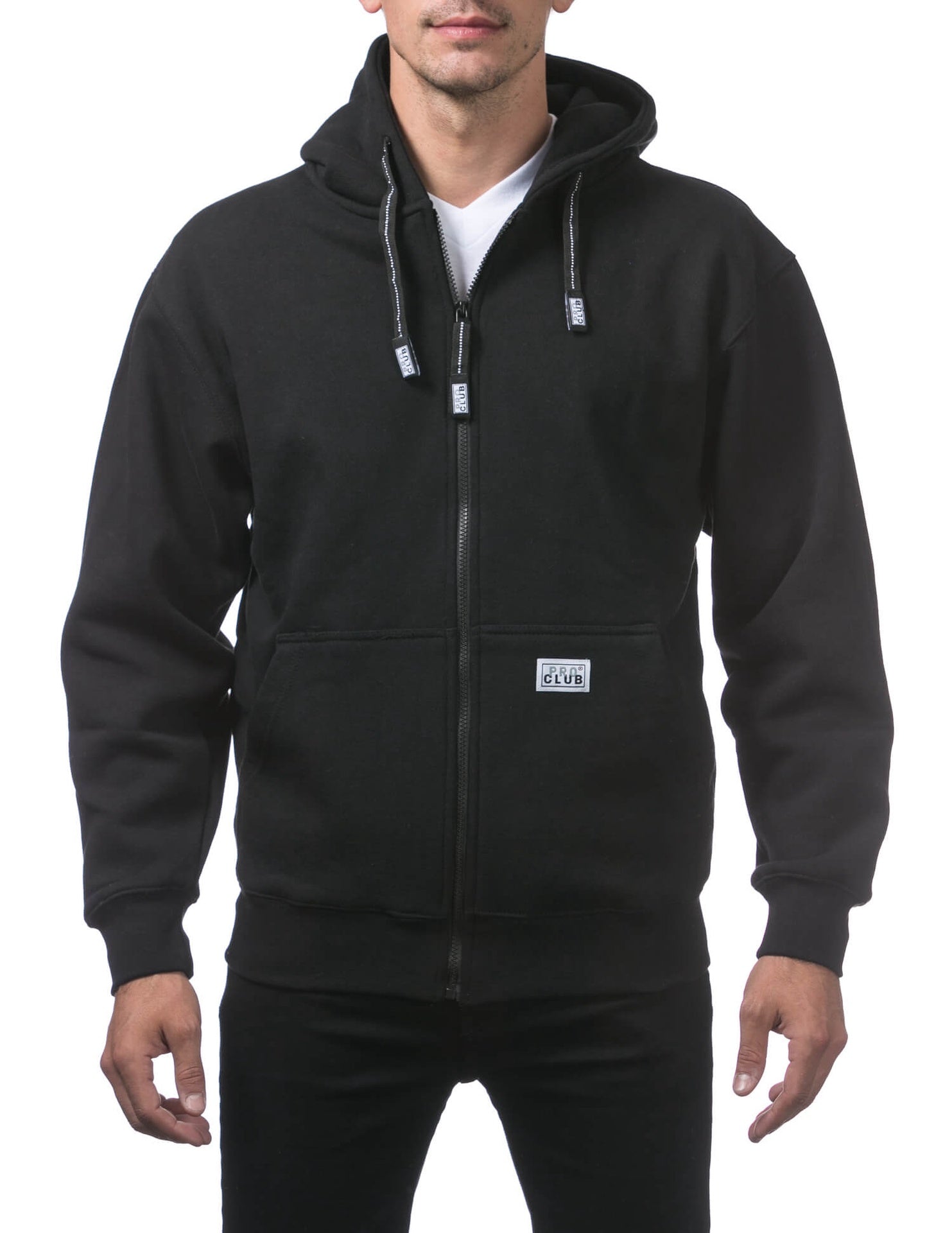 Pro Club Heavyweight Full Zip Fleece Hoodie - BLACK
