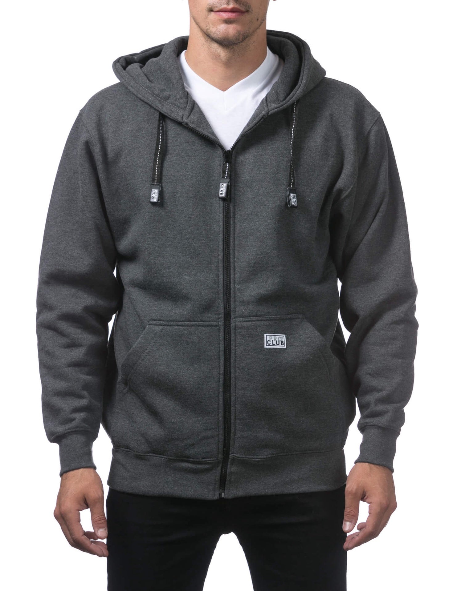 Pro Club Heavyweight Full Zip Fleece Hoodie - CHARCOAL
