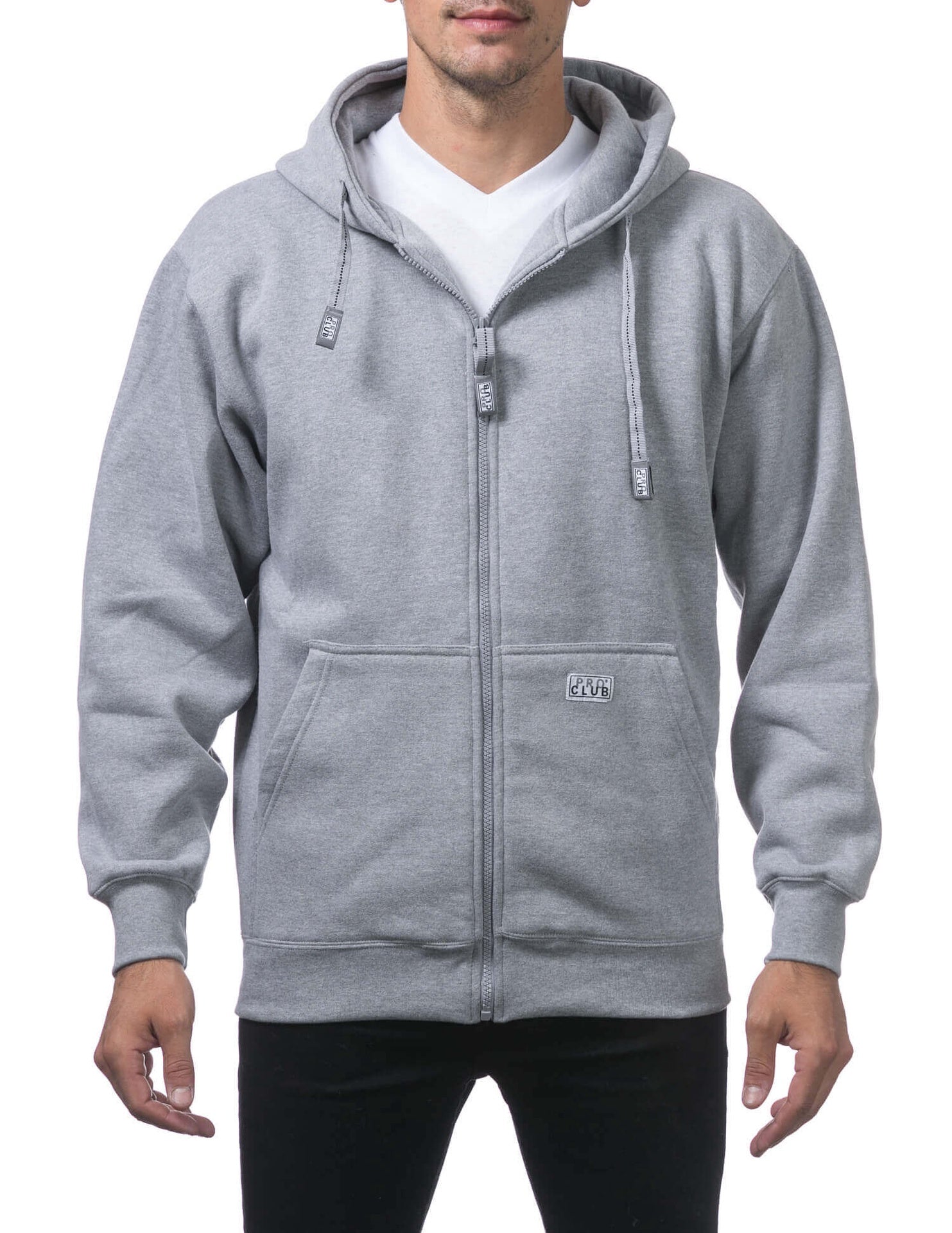 Pro Club Heavyweight Full Zip Fleece Hoodie - GRAY