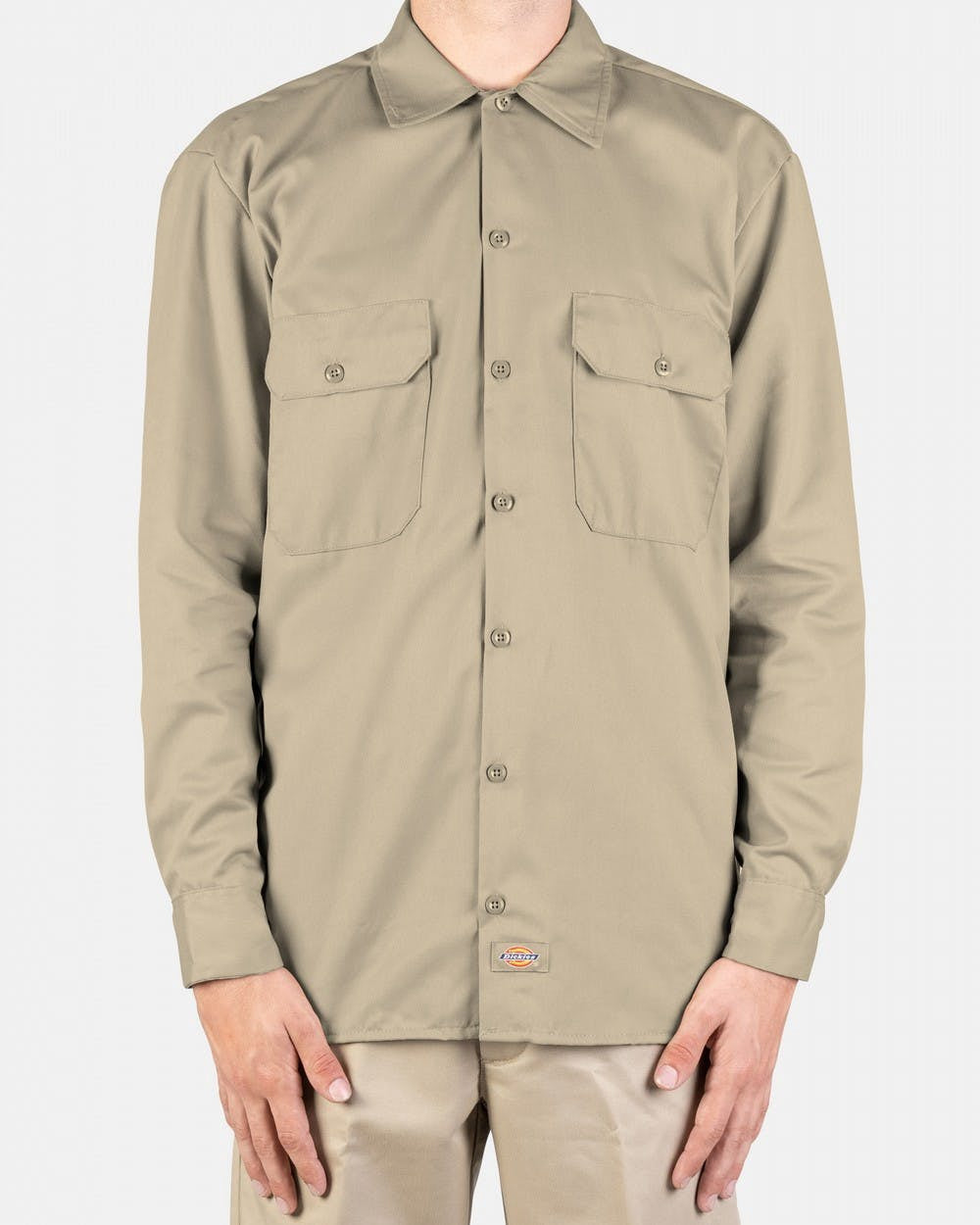 DICKIES –574 LONG SLEEVE WORK SHIRT - KHAKI