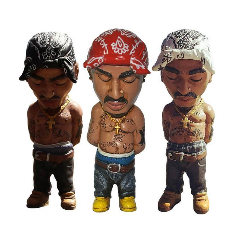 2PAC Statue Legend Commemorative Resin Sculpture Statue Desktop Ornaments Decoration