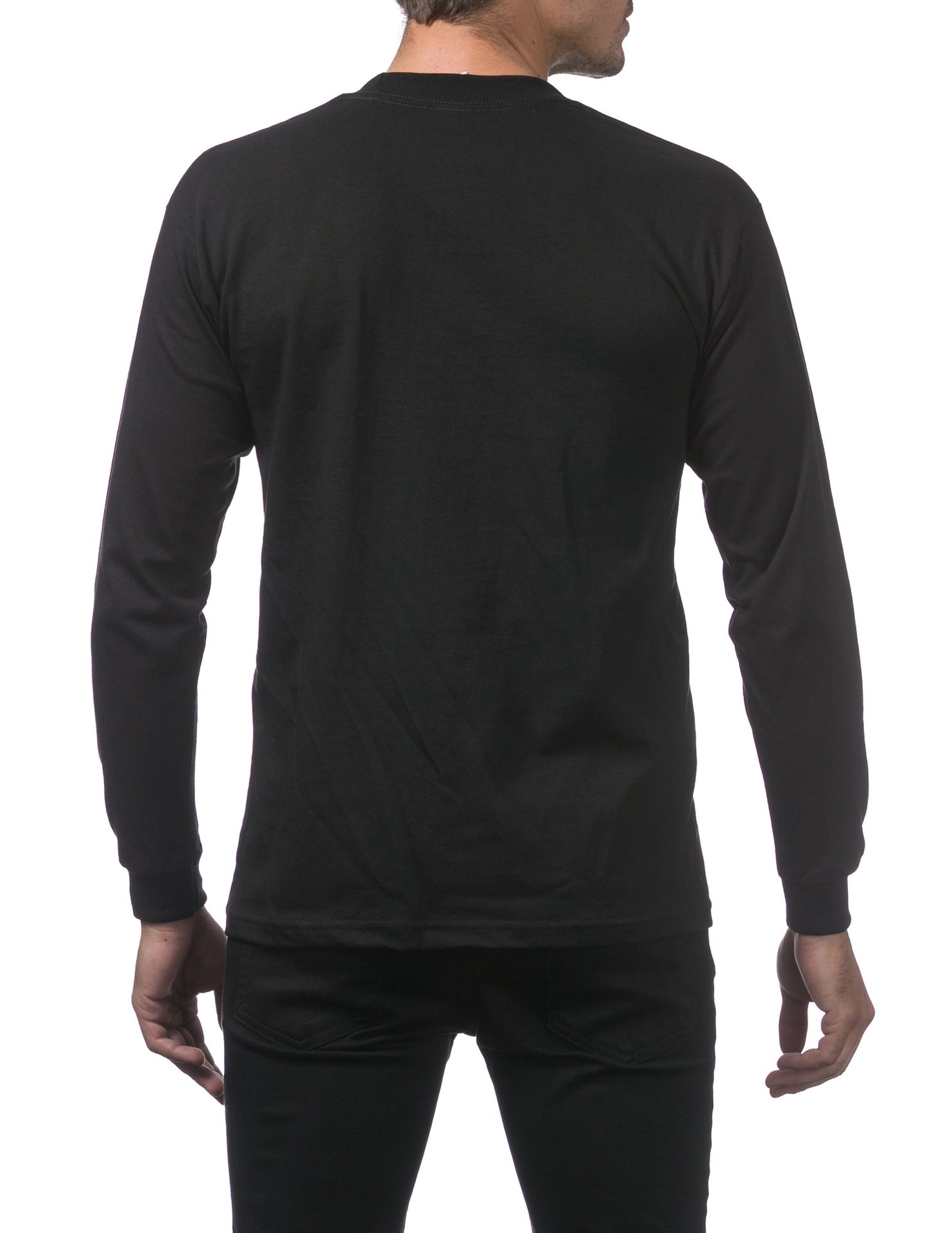 Pro Club Heavyweight Cotton Long Sleeve Crew Neck - BLACK