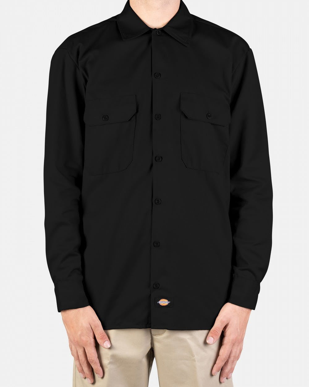 DICKIES –574 LONG SLEEVE WORK SHIRT - BLACK