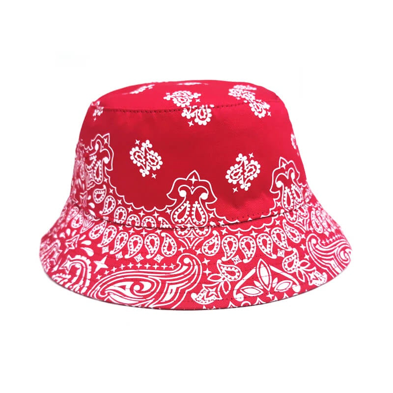 Red bandana sale bucket hat