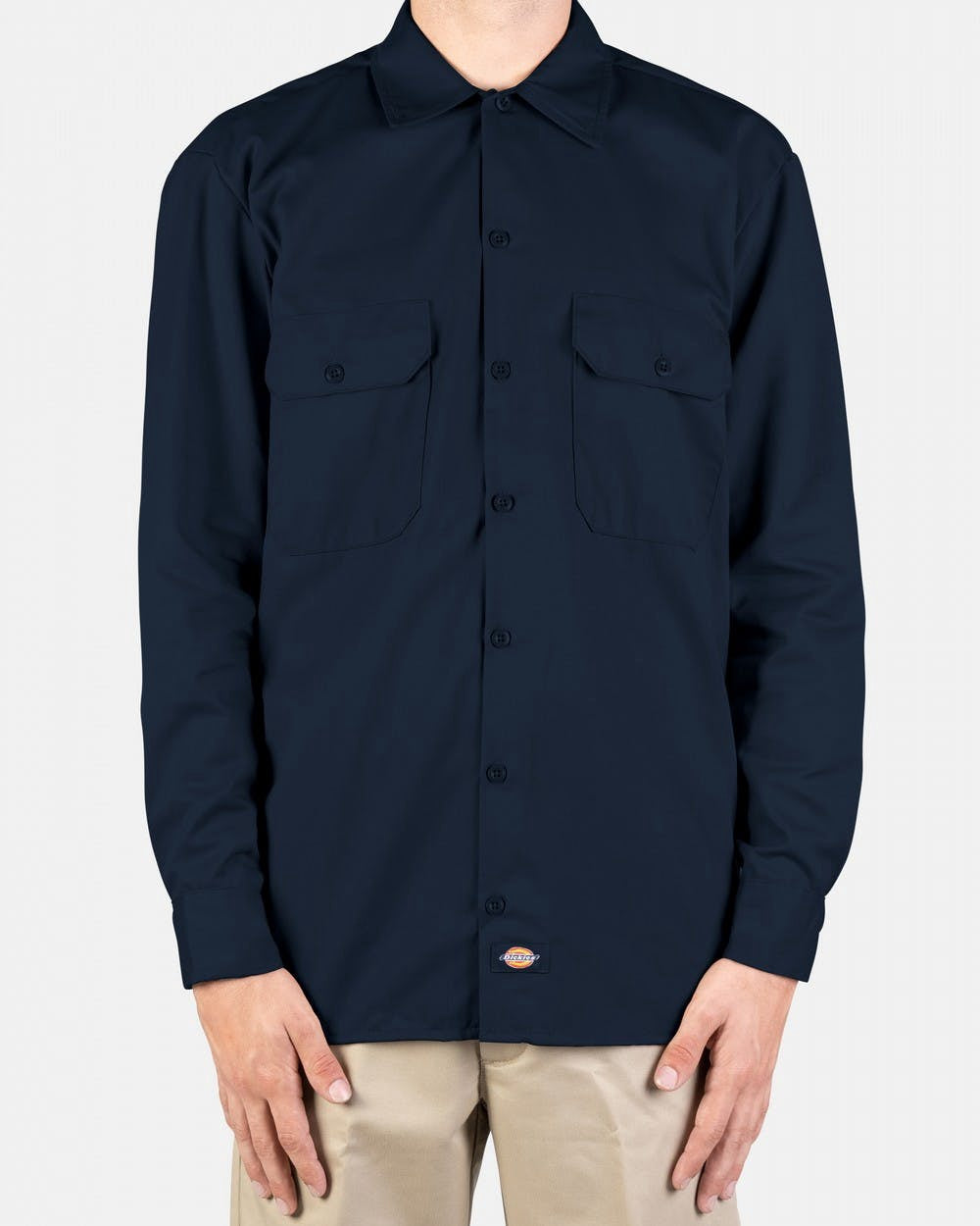 DICKIES –574 LONG SLEEVE WORK SHIRT - NAVY