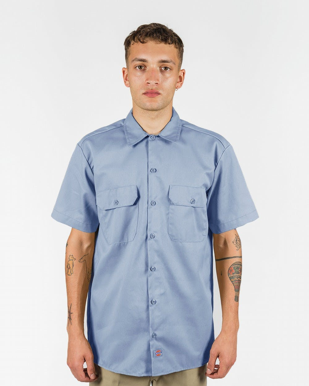 DICKIES –1574 SHORT SLEEVE WORK SHIRT - LIGHT BLUE