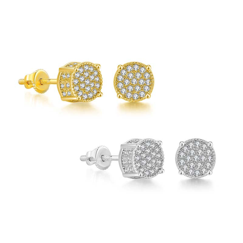 6mm Diamond Cluster Stud Earring