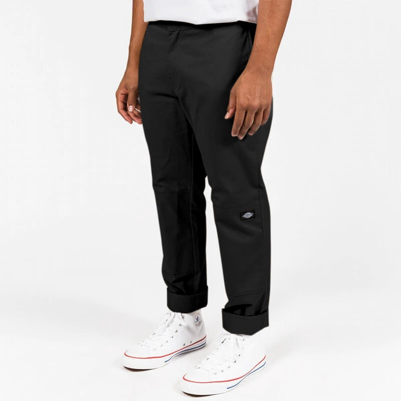 DICKIES WP918 SLIM FIT DOUBLE KNEE WORK PANT - BLACK