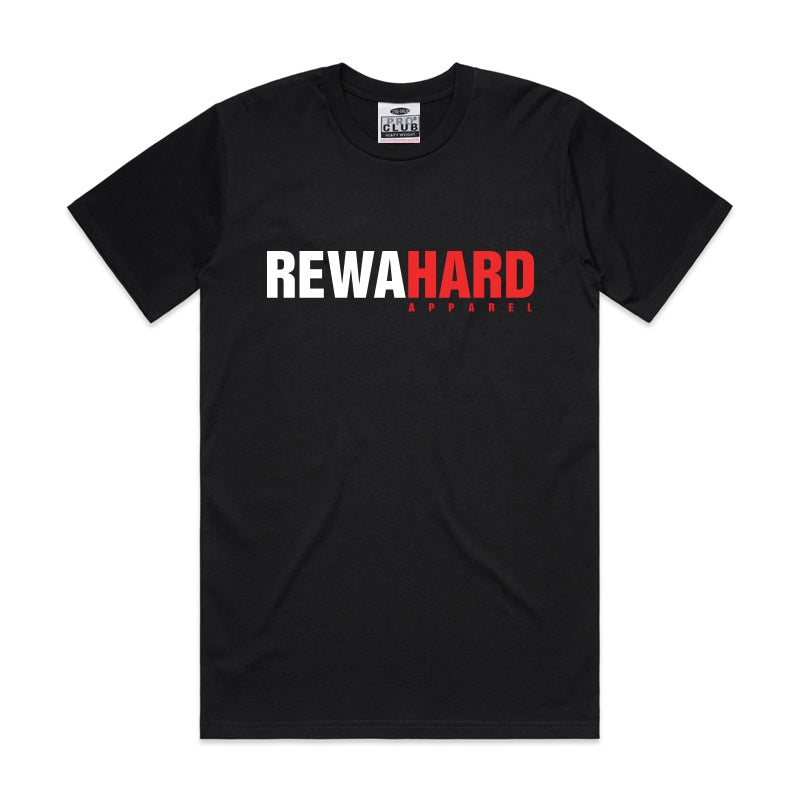 Pro Club Men's Heavyweight REWAHARD logo Tee - BLACK