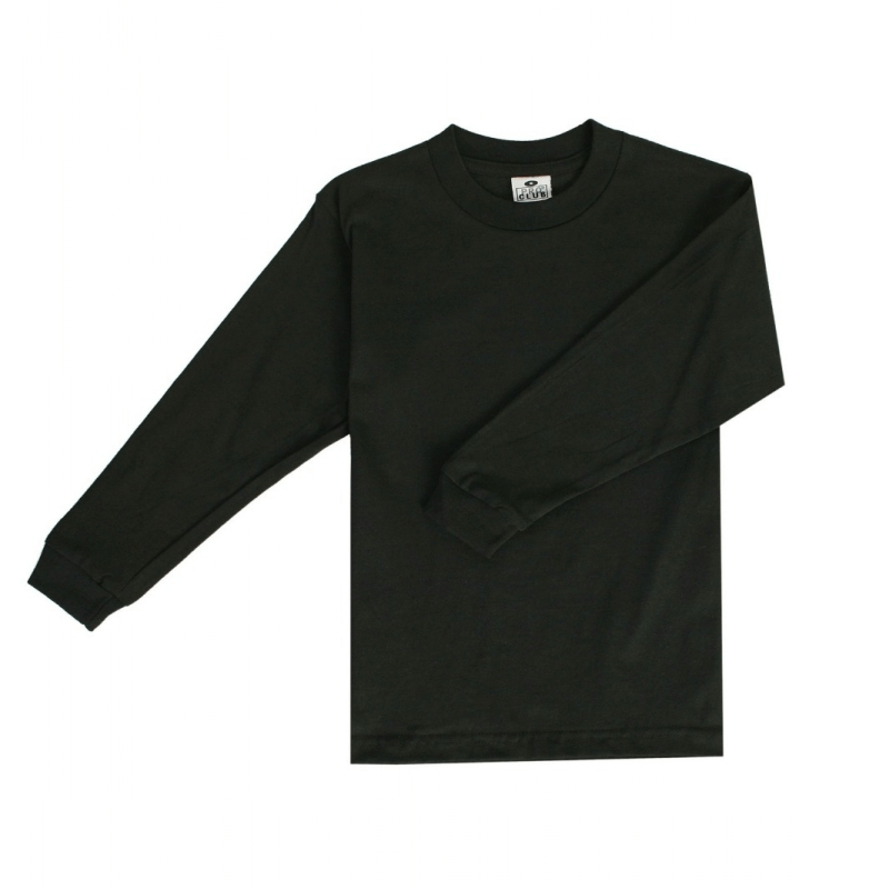 Pro Club Youth Long Sleeve Crew Neck Tee - BLACK
