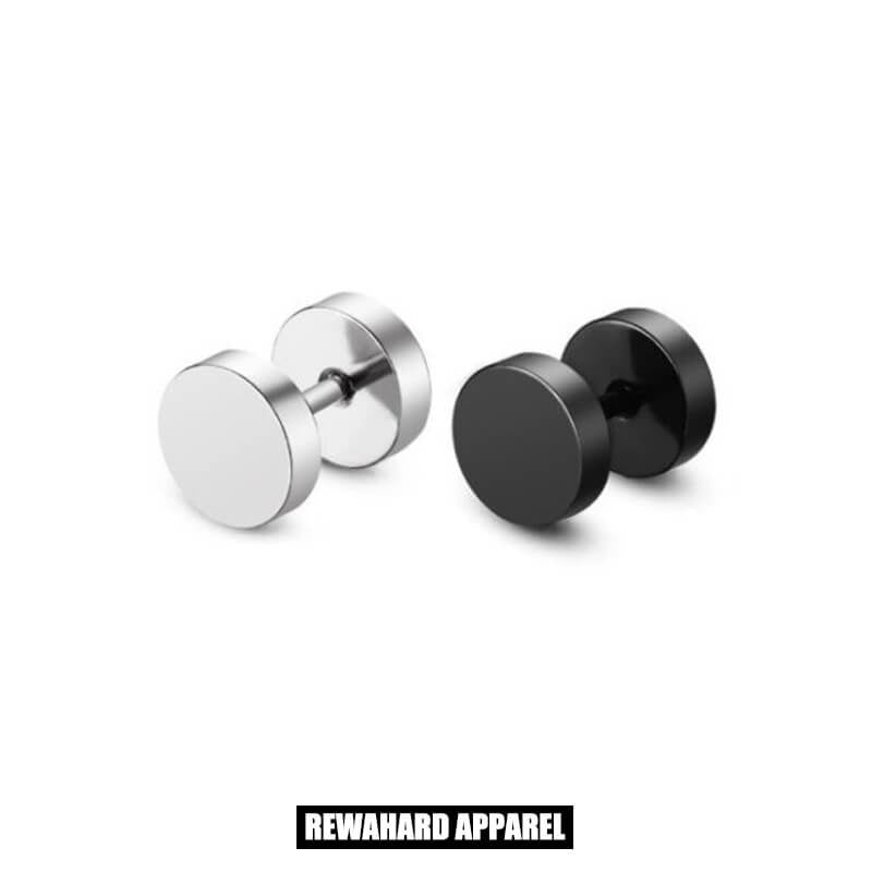 Men Barbell Stud Earrings 10mm