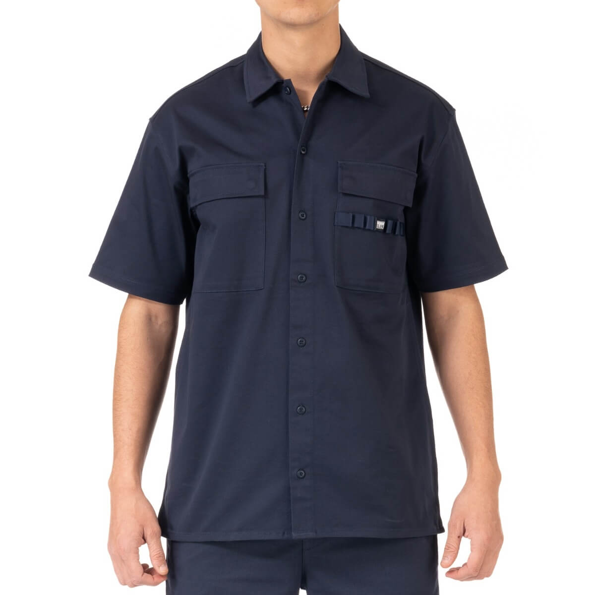 Pro Club Men's Workwear Mechanic's Short Sleeve Shirt - Navy