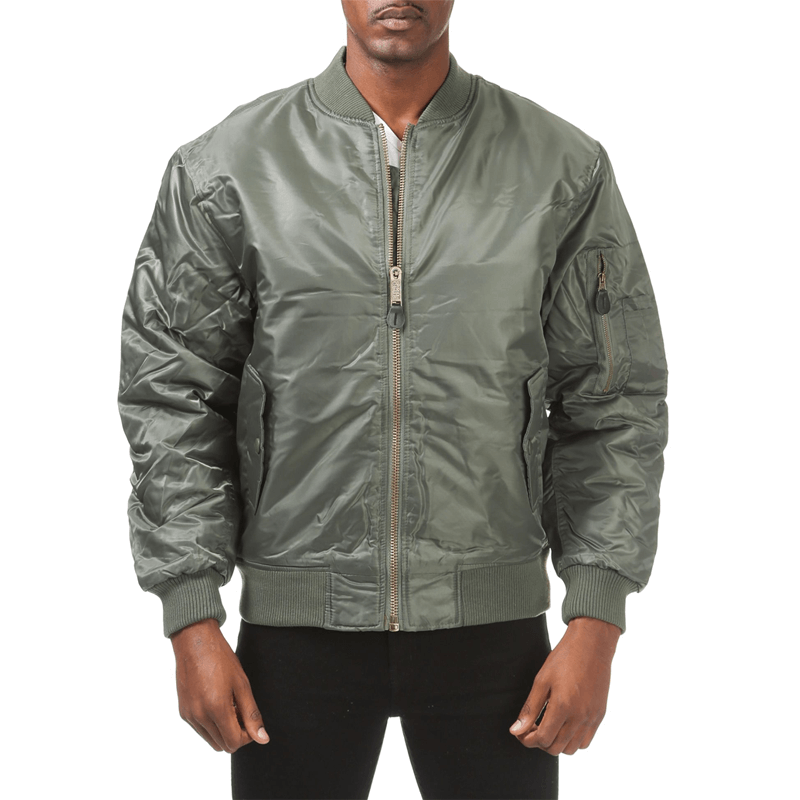 Pro Club Men's Flight Bomber Jacket - Olive
