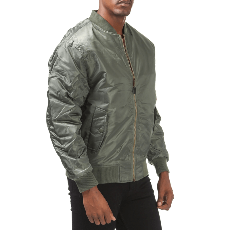 Pro Club Men's Flight Bomber Jacket - Olive