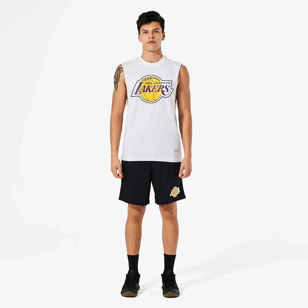 MITCHELL & NESS - Retro Repeat Muscle Tee Lakers White