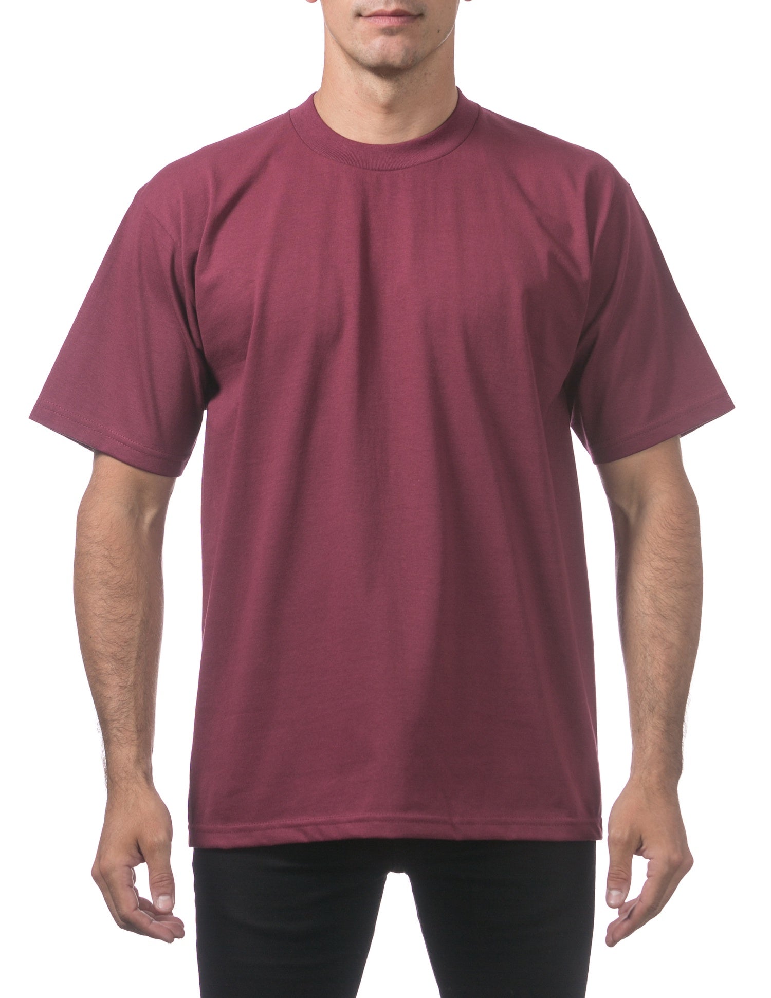 Pro Club Men's Heavyweight Short Sleeve Tee - Maroon