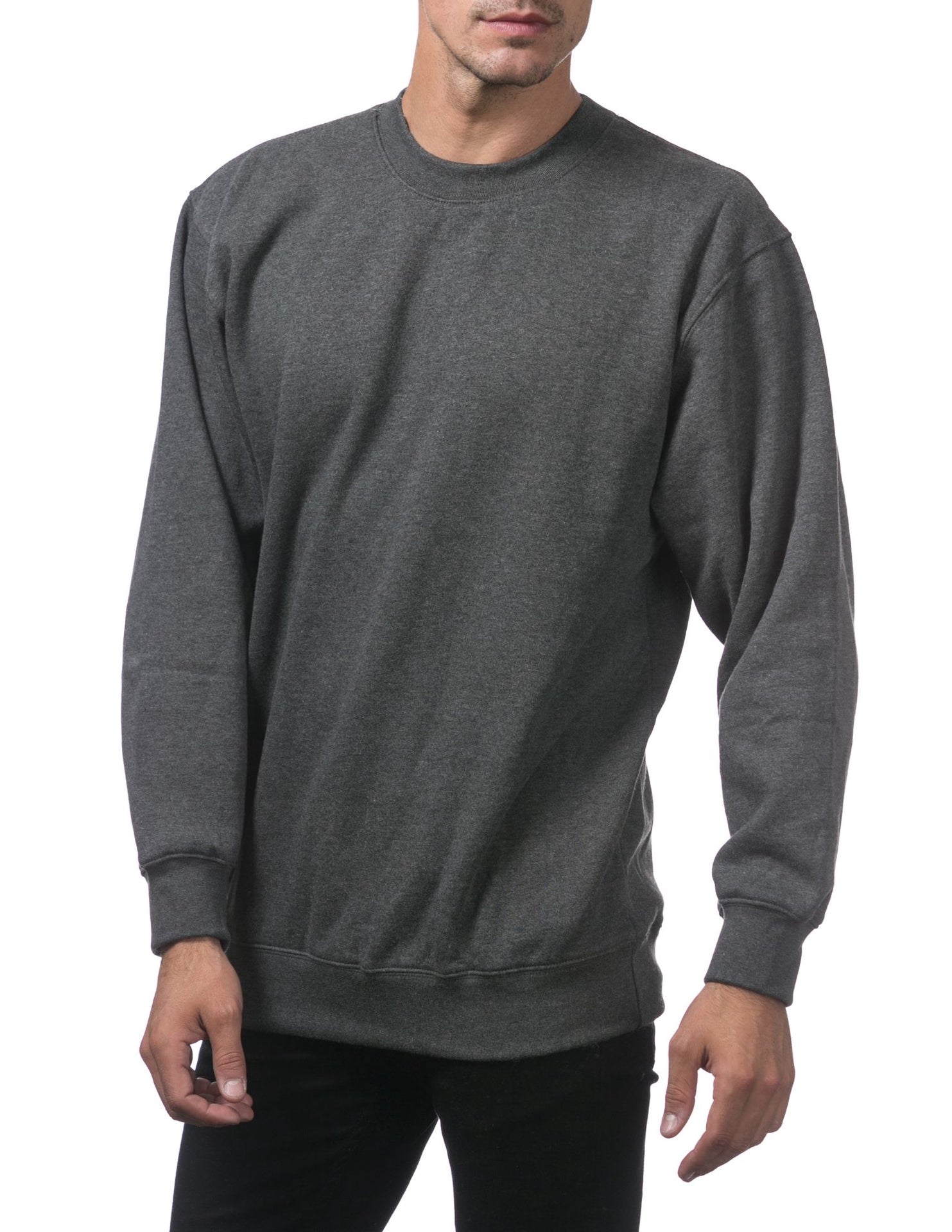 Pro Club Heavyweight Crew Neck Fleece Pullover Sweater (13oz) - CHARCOAL