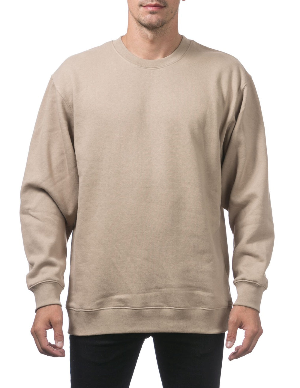 Pro Club Heavyweight Crew Neck Fleece Pullover Sweater (13oz) - KHAKI