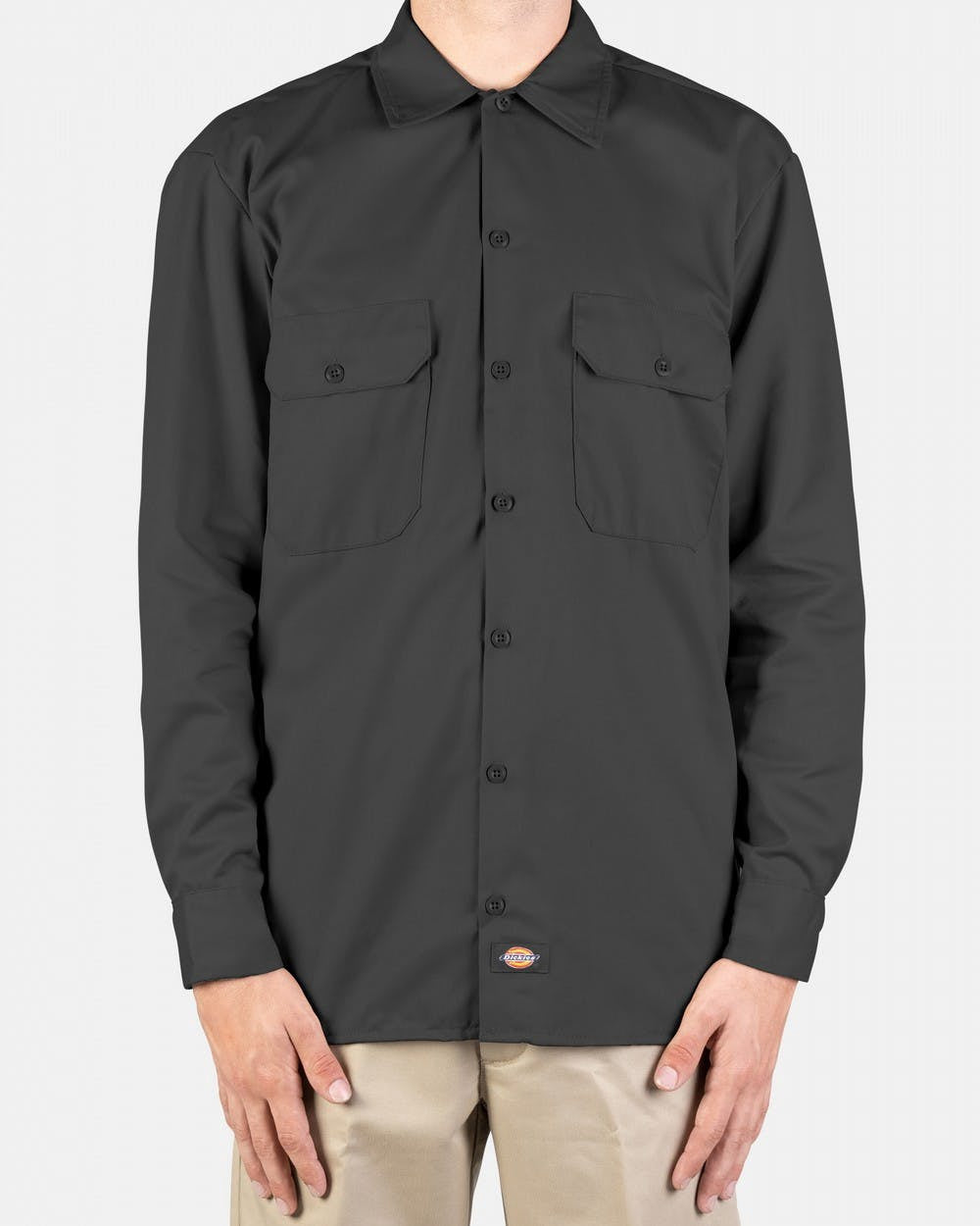 DICKIES –574 LONG SLEEVE WORK SHIRT - CHARCOAL