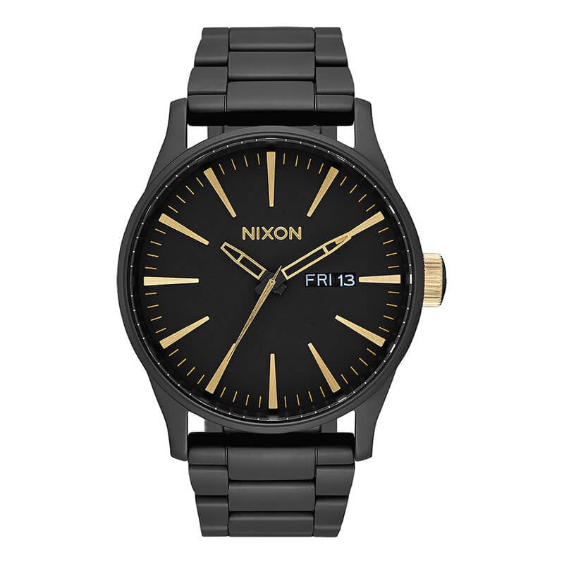 NIXON - 42 mm Sentry Stainless Steel Watch - Matte Black / Gold